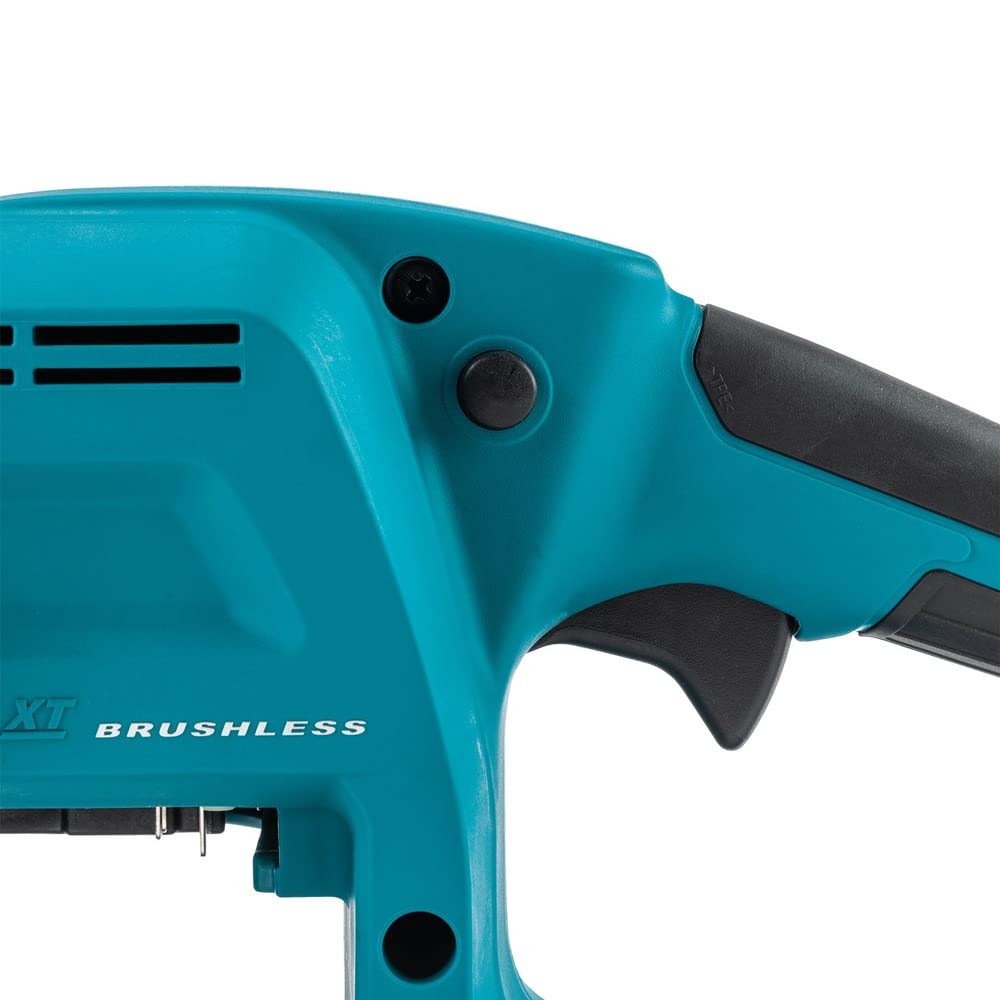 Makita XCU11Z cutting a branch demonstrating quieter cordless operation