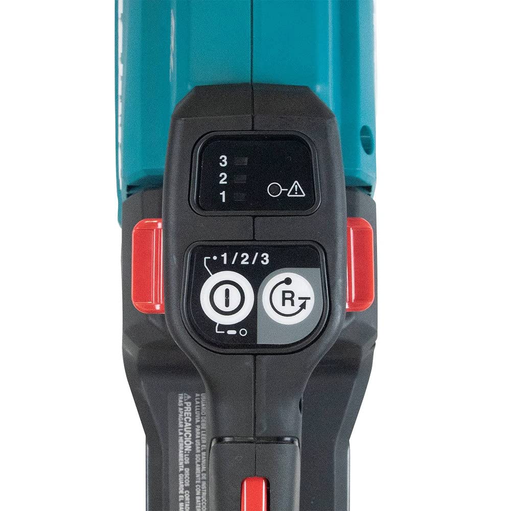 Makita XGT rotating rear handle detail showing ergonomic positions for reduced fatigue