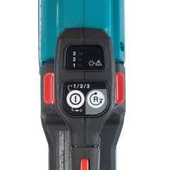 Makita XGT rotating rear handle detail showing ergonomic positions for reduced fatigue