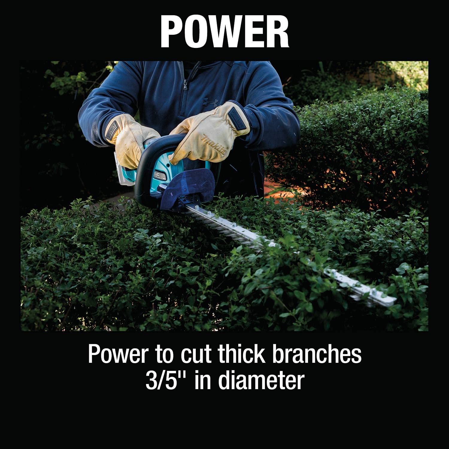 Makita XHU10Z in garden lifestyle scene for convenient cordless trimming