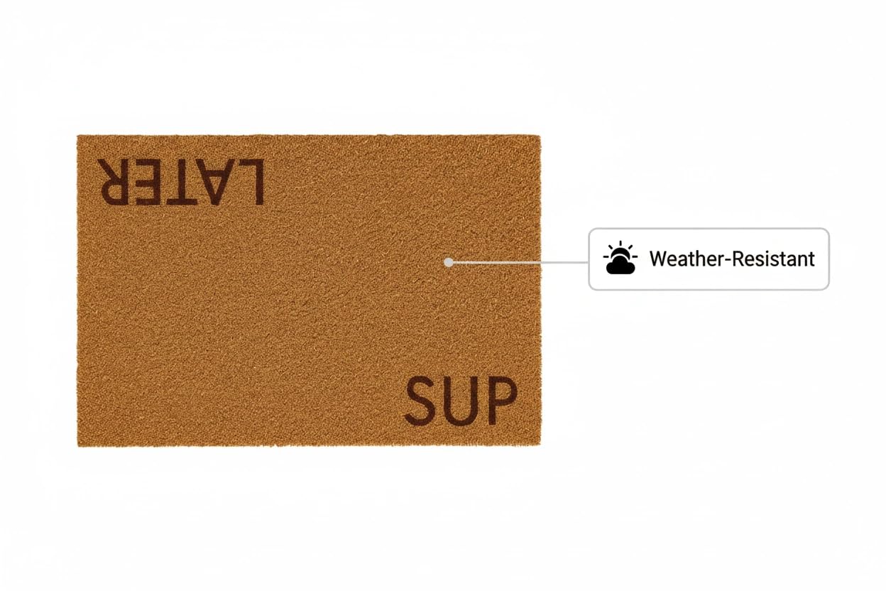 Malibu General Elements mat on porch in weather showing durable outdoor resilience