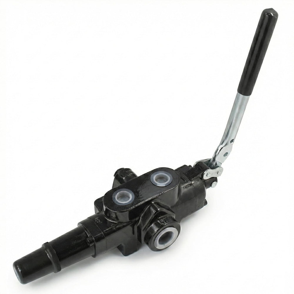 Manioiity front view of valve showing ports and robust housing for easy replacement