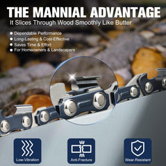 Mannial chain mounted on a 16-inch guide bar demonstrating fit