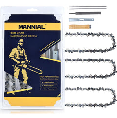 Mannial front packaging showing three replacement chains and kit benefits