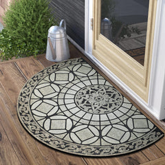 MANO front view of half-round entrance mat shows clean curb appeal and durability