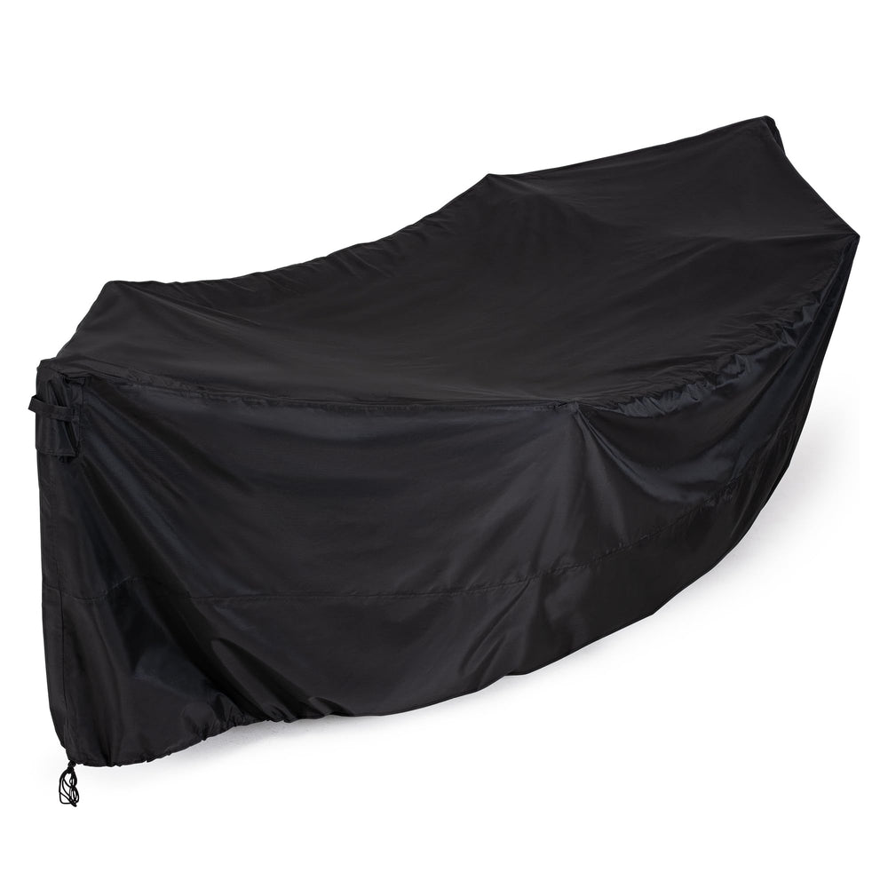 mansion home lifestyle shot of covered hammock on a patio for protection