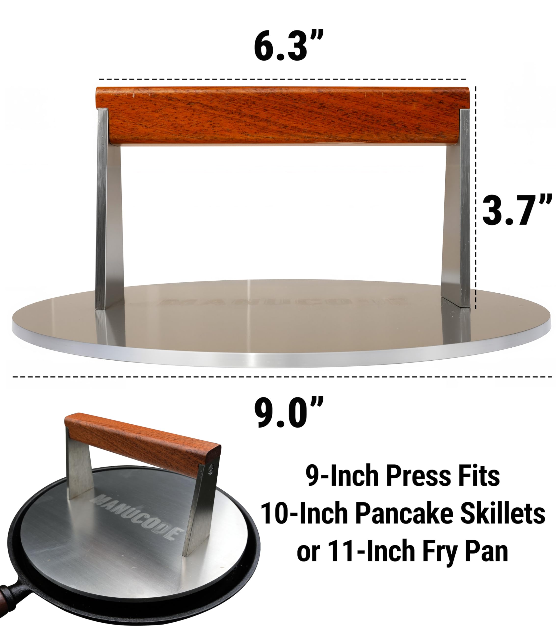 Manucode cleaned stainless surface after use showing low-maintenance care