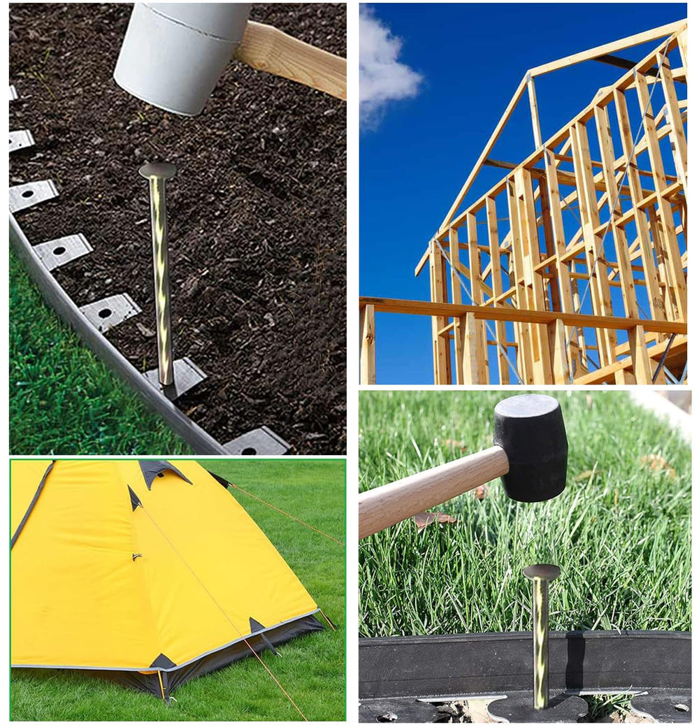 MAOMBO stakes securing garden netting in a yard showing tidy long-term hold
