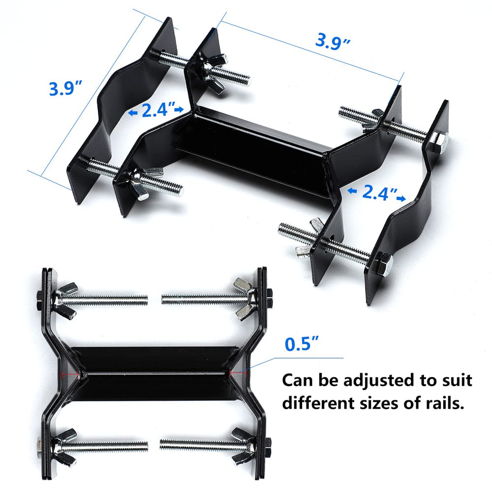 Maosen clamp mounted on deck rail holding umbrella pole for space saving benefit