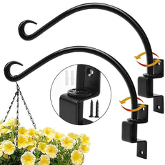 Maosen front view of two 12-inch black iron hangers showing pair benefit