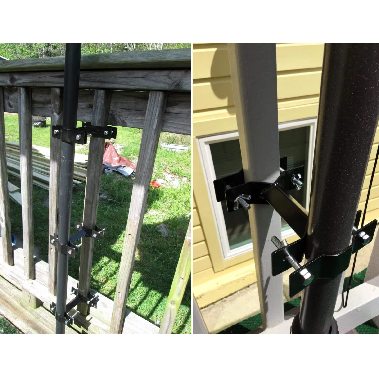 Maosen side profile of clamp holding umbrella pole demonstrating stability benefit