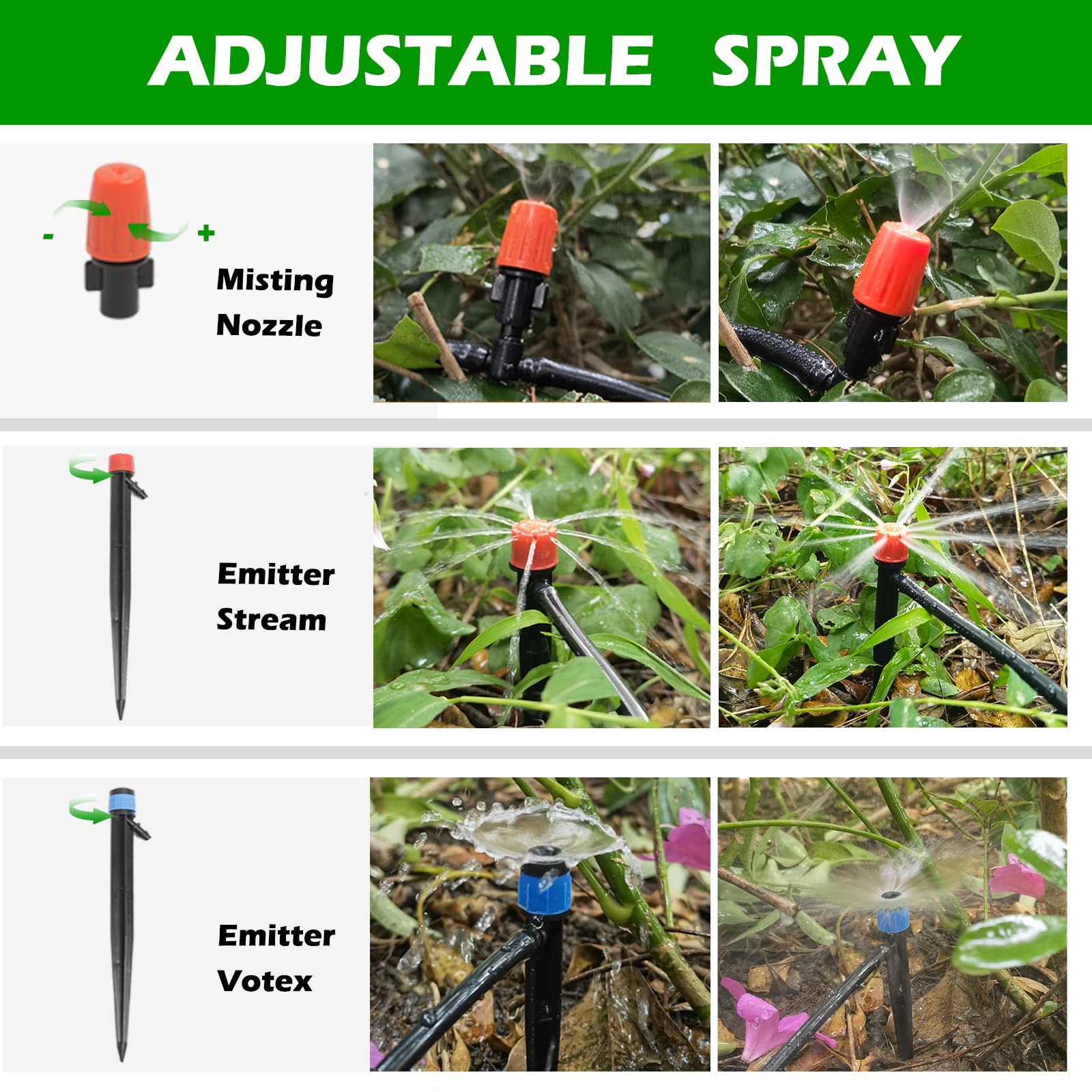 Maotong assorted emitters and mist nozzles detail for customizable flow control