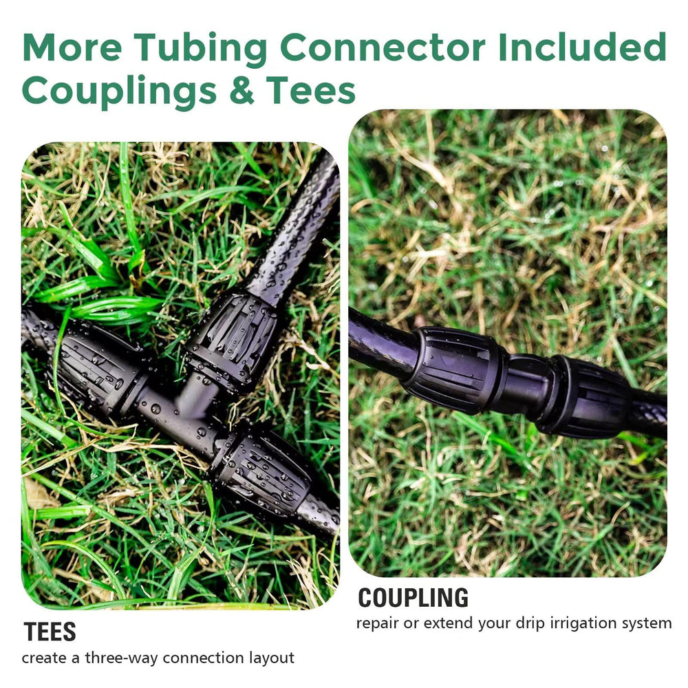Maotong tube bent around plants demonstrating flexibility for tight garden spaces benefit