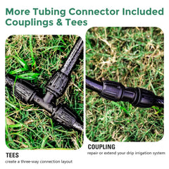 Maotong tube bent around plants demonstrating flexibility for tight garden spaces benefit