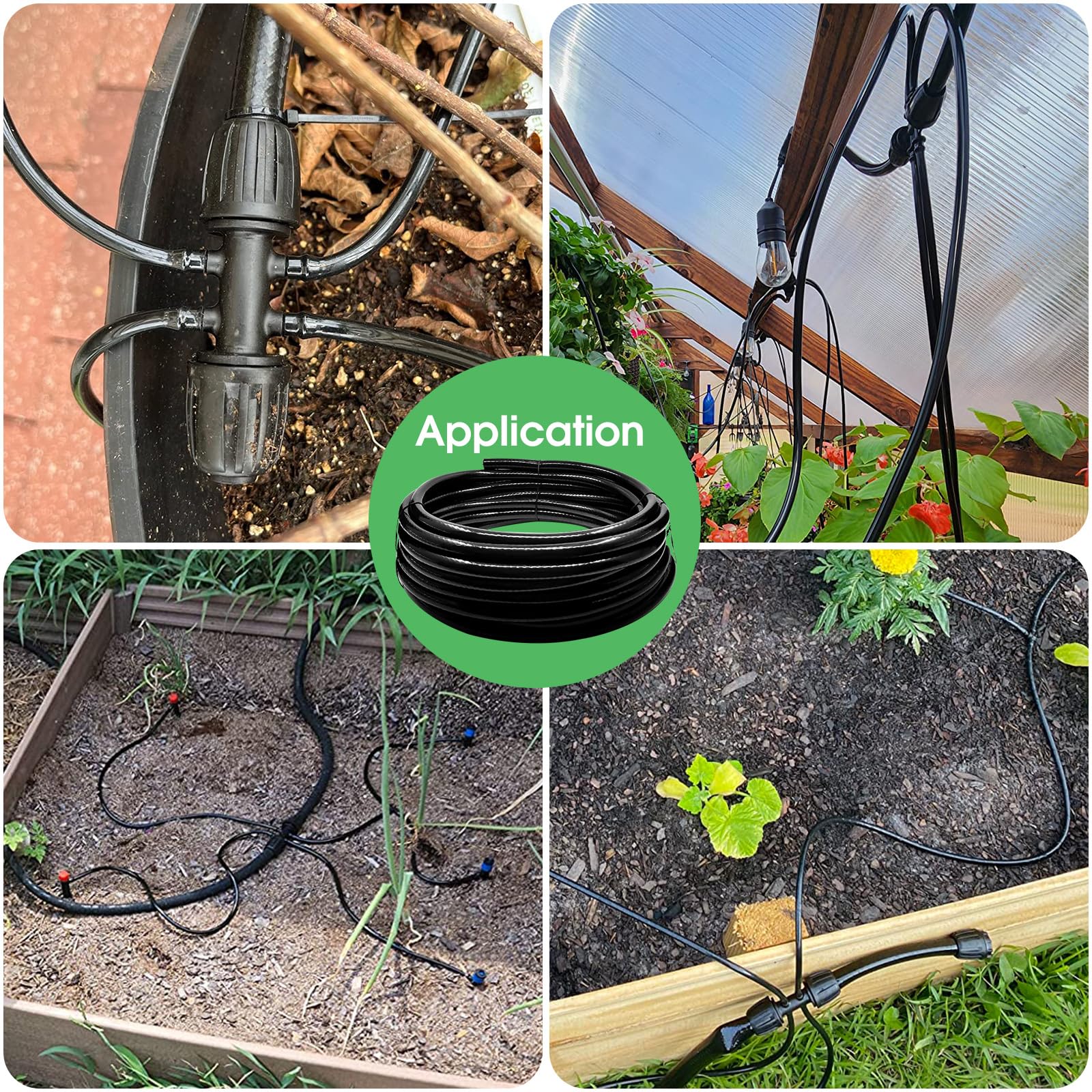 Maotong installed in raised bed garden showing neat distribution and water savings benefit