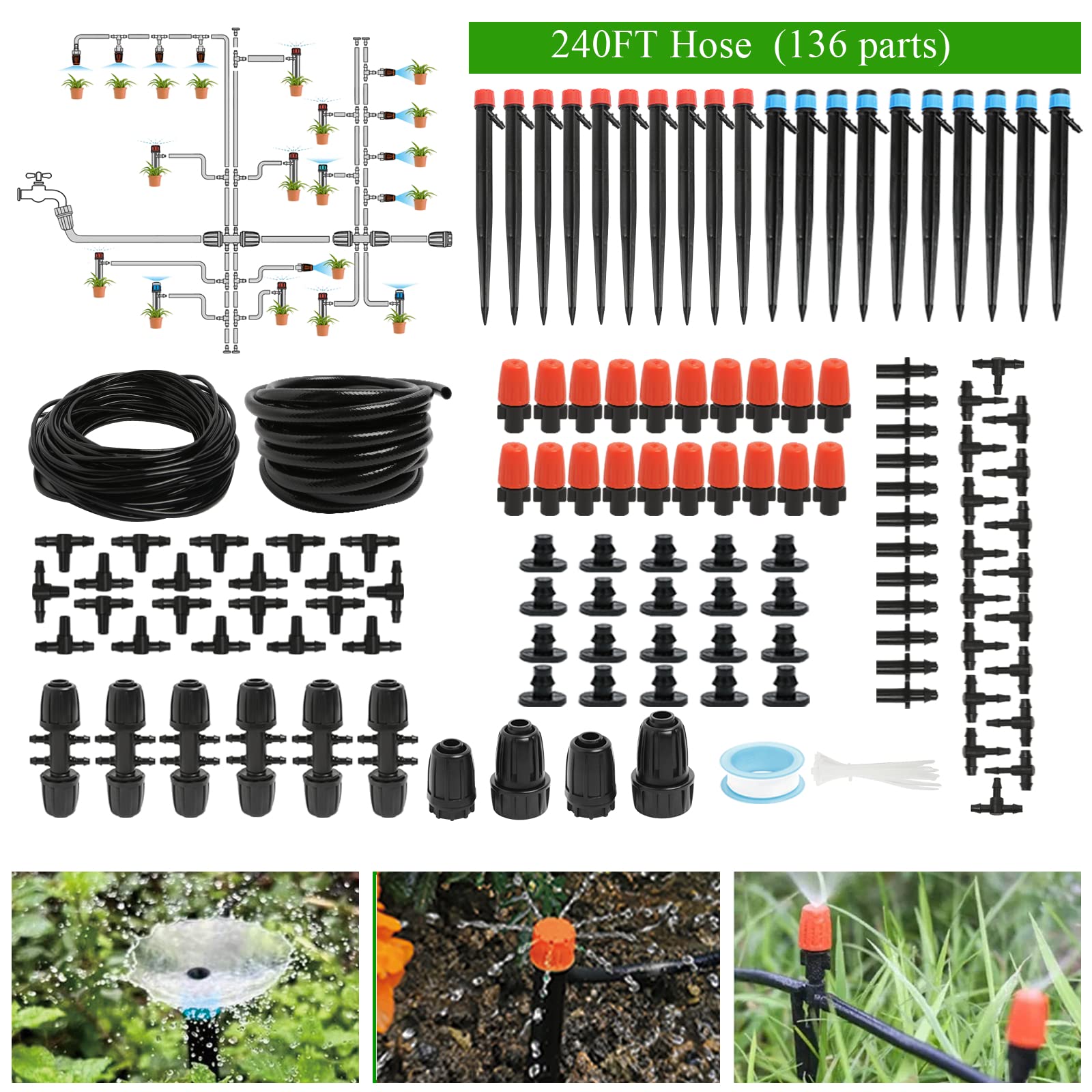 Maotong kit front packaging showing full 240FT components and easy setup benefit
