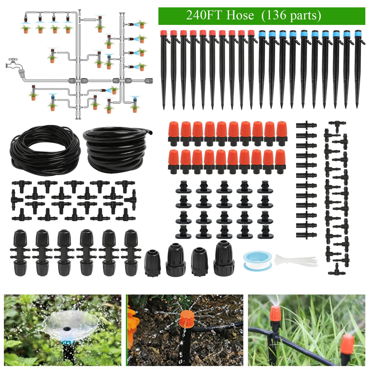 Maotong kit front packaging showing full 240FT components and easy setup benefit