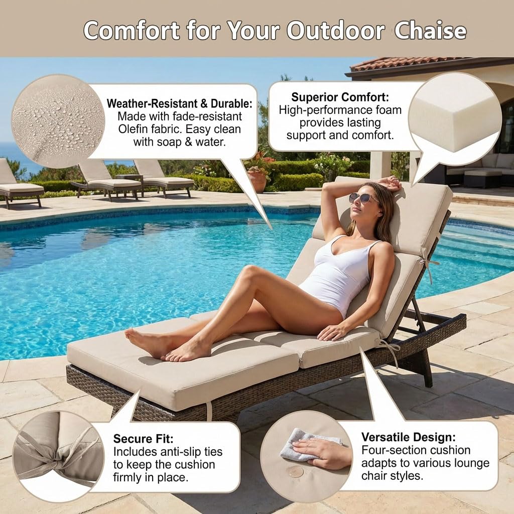 Maphissus cushion on a poolside lounger demonstrating fast-dry water beading