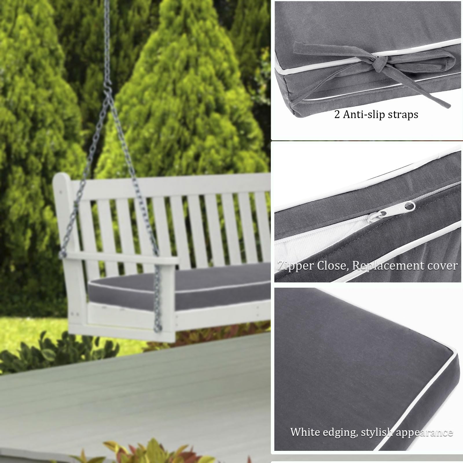 Maphissus on porch bench lifestyle scene adding comfort to outdoor seating