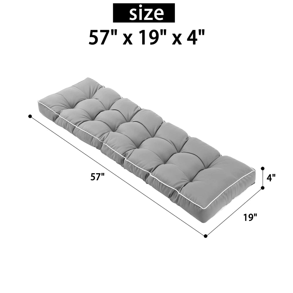 Maphissus cushion on bench for scale showing ideal fit for three-seat furniture