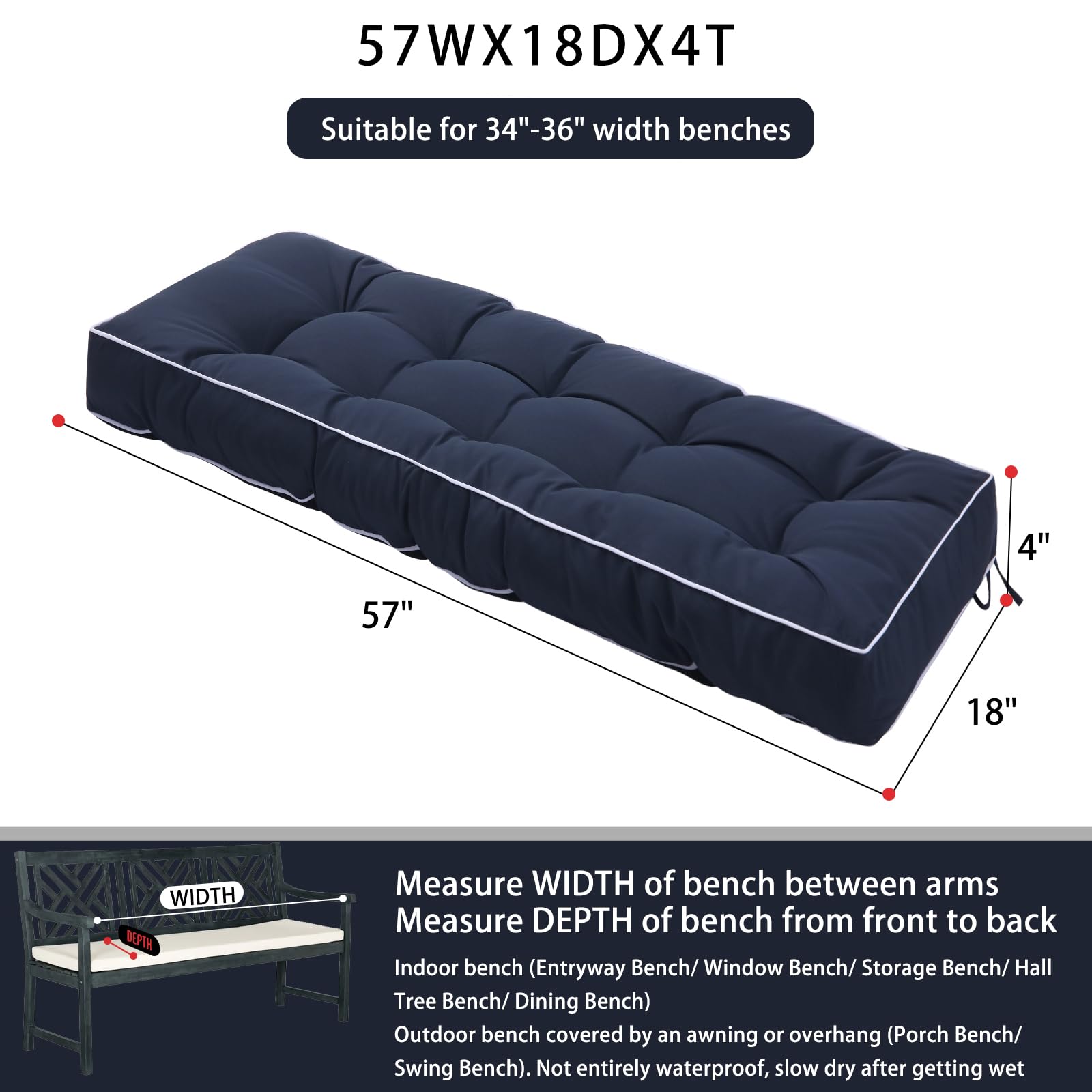 Maphissus side profile showing 4 inch thickness for added seating support and comfort