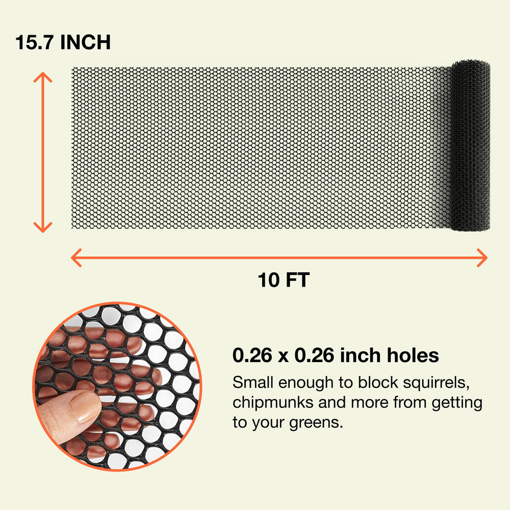 MAPORCH mesh next to ruler showing hole size and scale for accurate fit