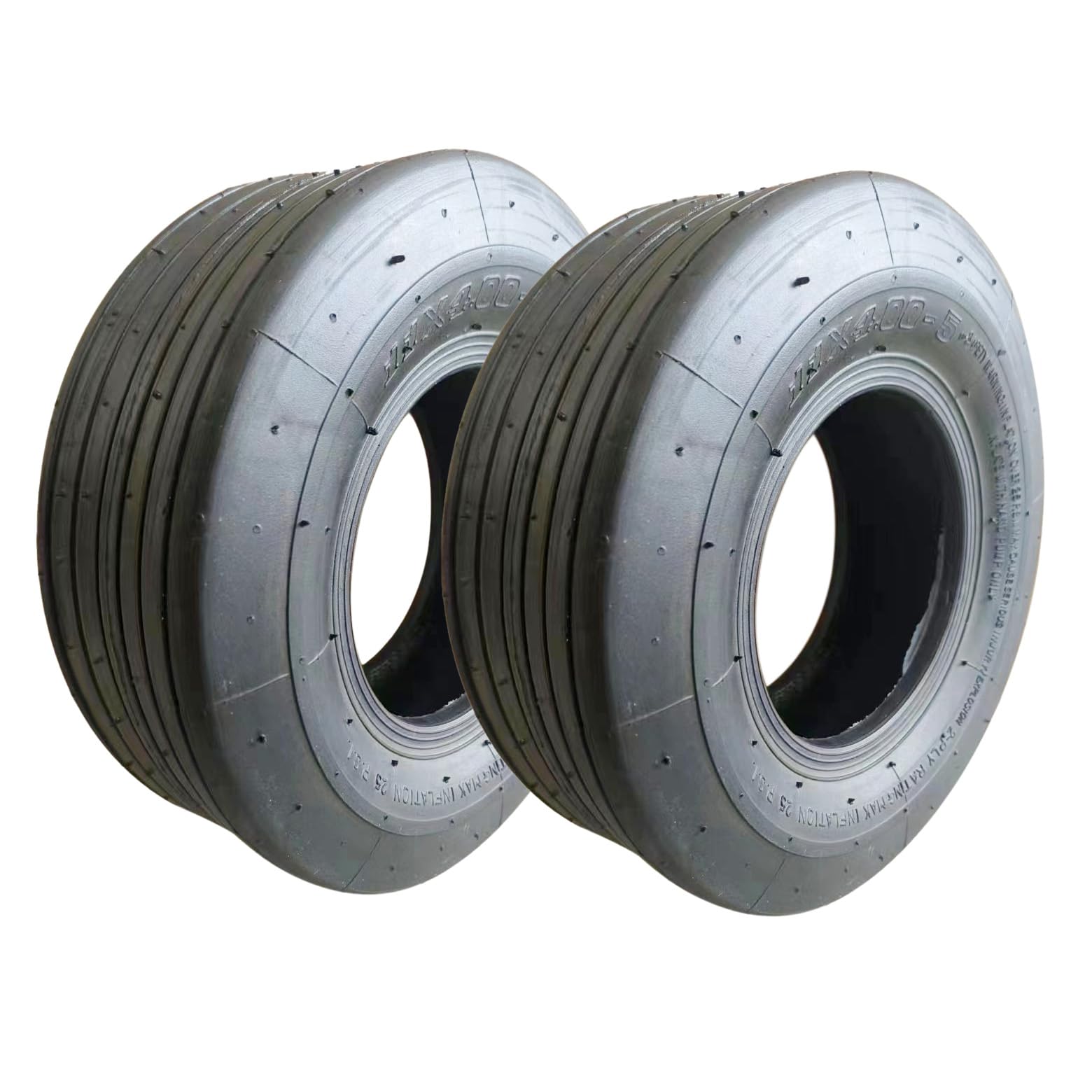 Marastar front view of 11x4.00-5 tire and tube pack showing fit and benefit