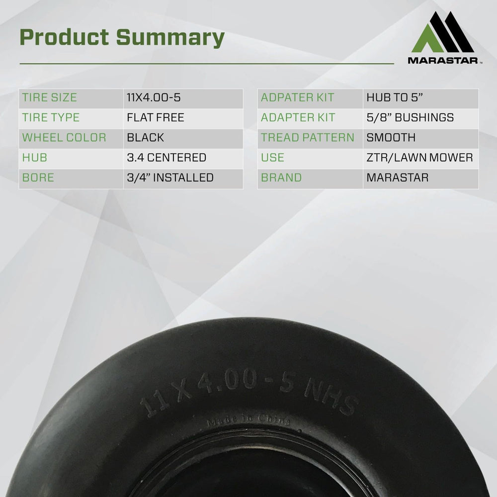 MARASTAR wheel installed on zero-turn mower front caster demonstrating improved turning
