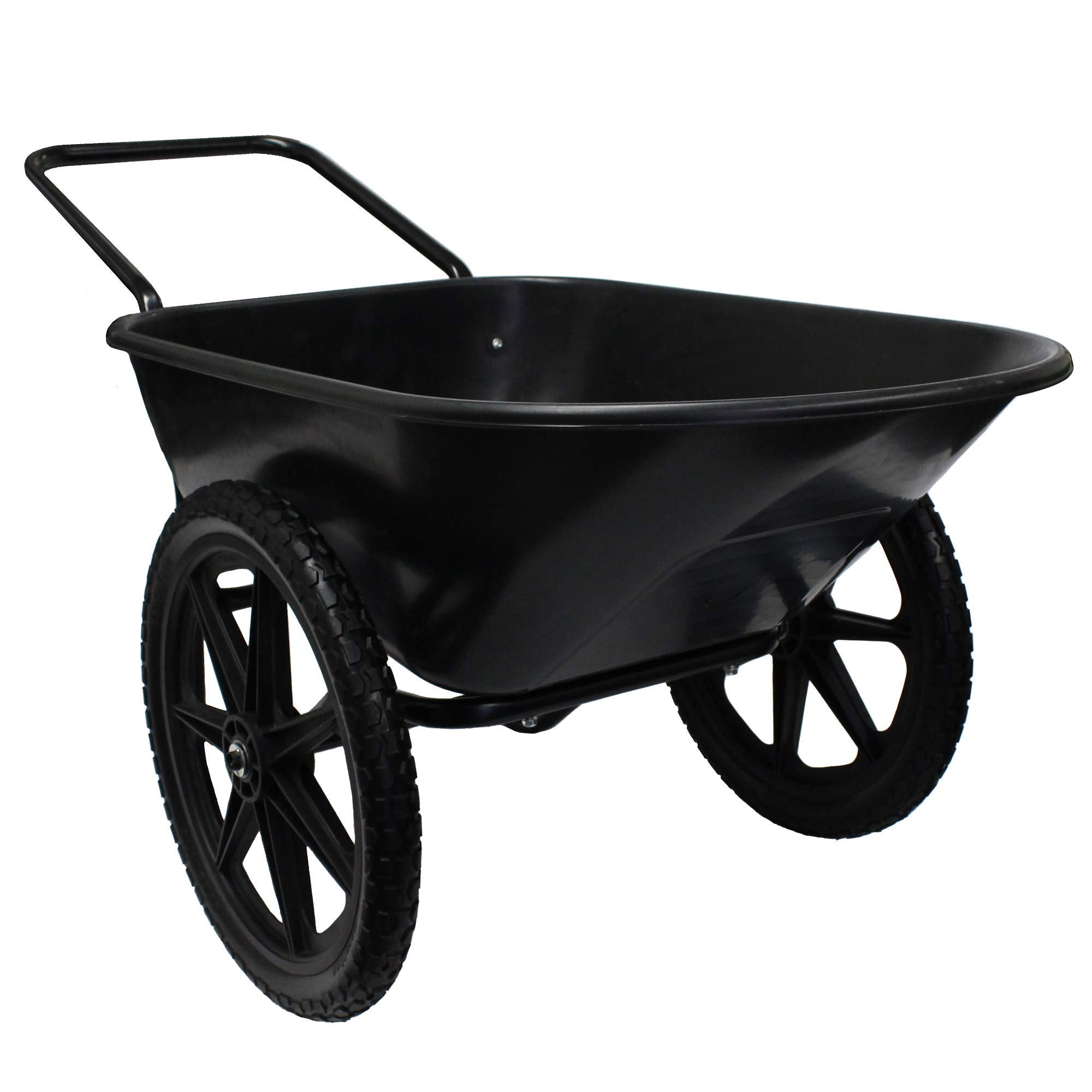 Marathon wheel in garden hauling scene showing reliable load handling and weather resistance