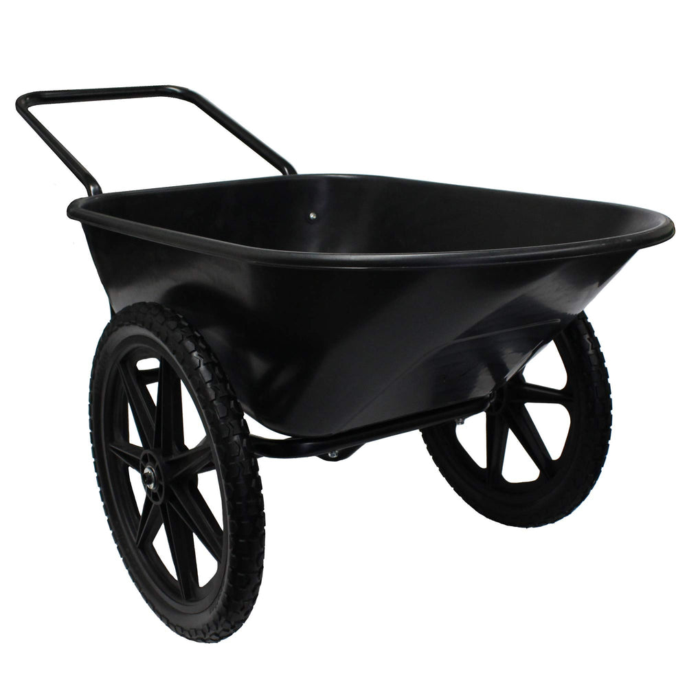 Marathon wheel in garden hauling scene showing reliable load handling and weather resistance