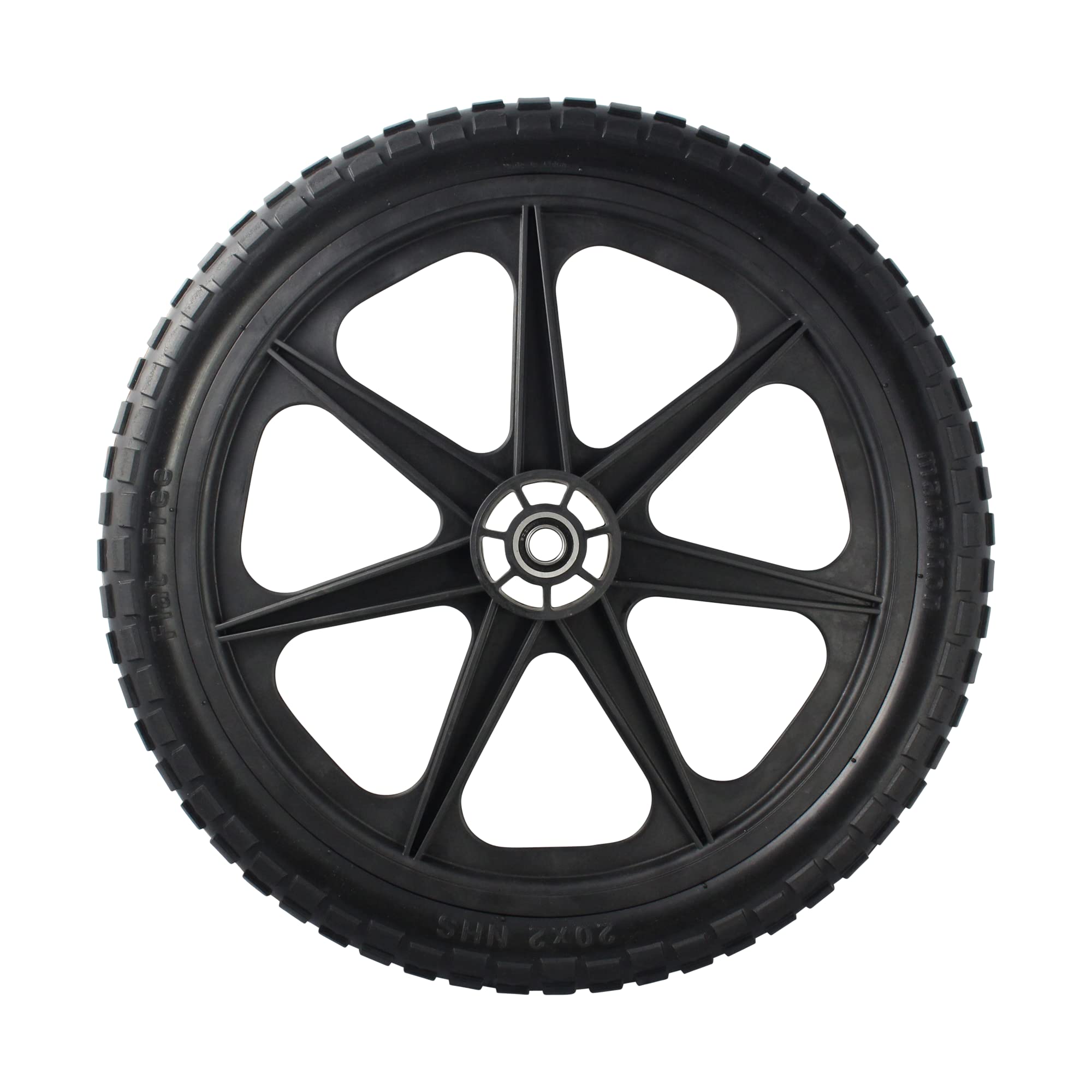 Marathon close-up of knobby non-marking tread for improved traction and clean surfaces