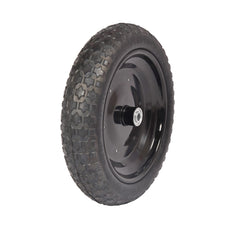 Marathon front profile wheel showing tire and hub, durable replacement benefit