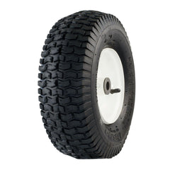 Marathon front view of full tire and white steel wheel showing ready-to-install assembly and convenience