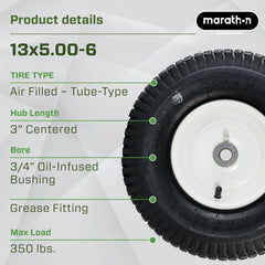 Marathon side profile highlighting turf tread for lawn protection and reliable traction