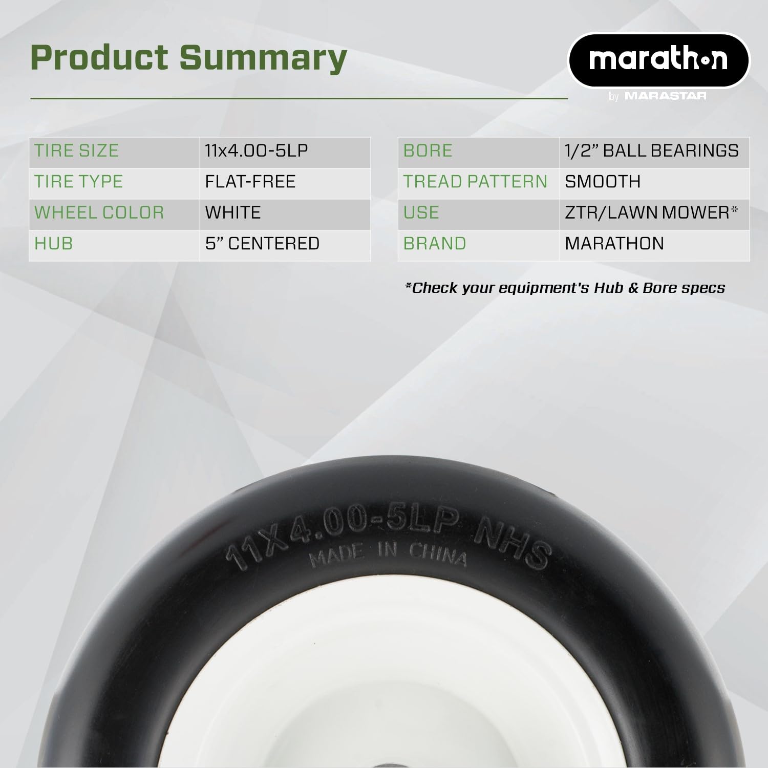 Marathon close detail of tread emphasizing resilient compound longevity