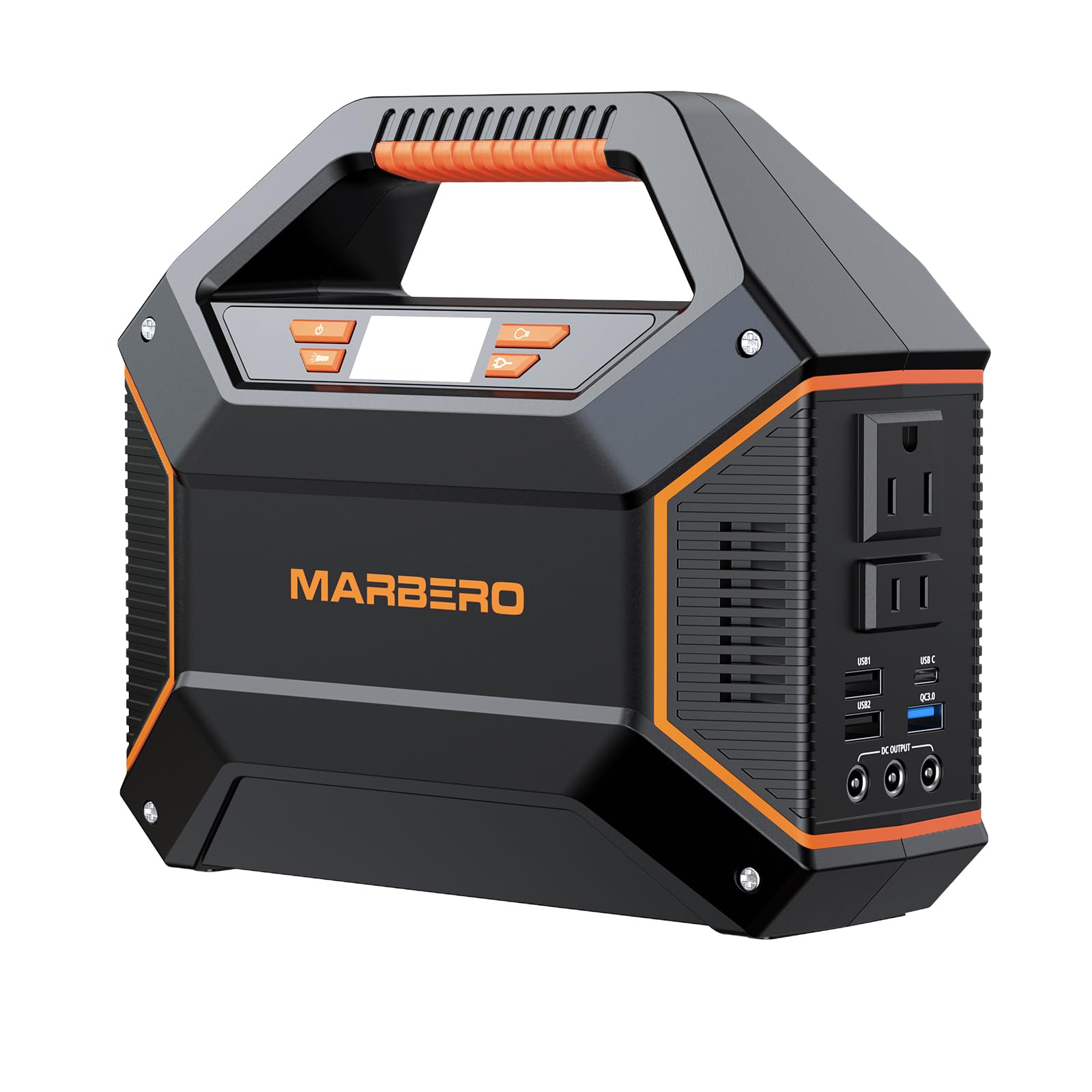 MARBERO front view showing ports and compact design for easy transport