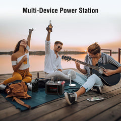 MARBERO AC outlets and product label delivering stable sine wave power
