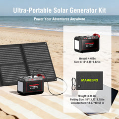 MARBERO foldable 60W solar panel open capturing sunlight for off-grid charging