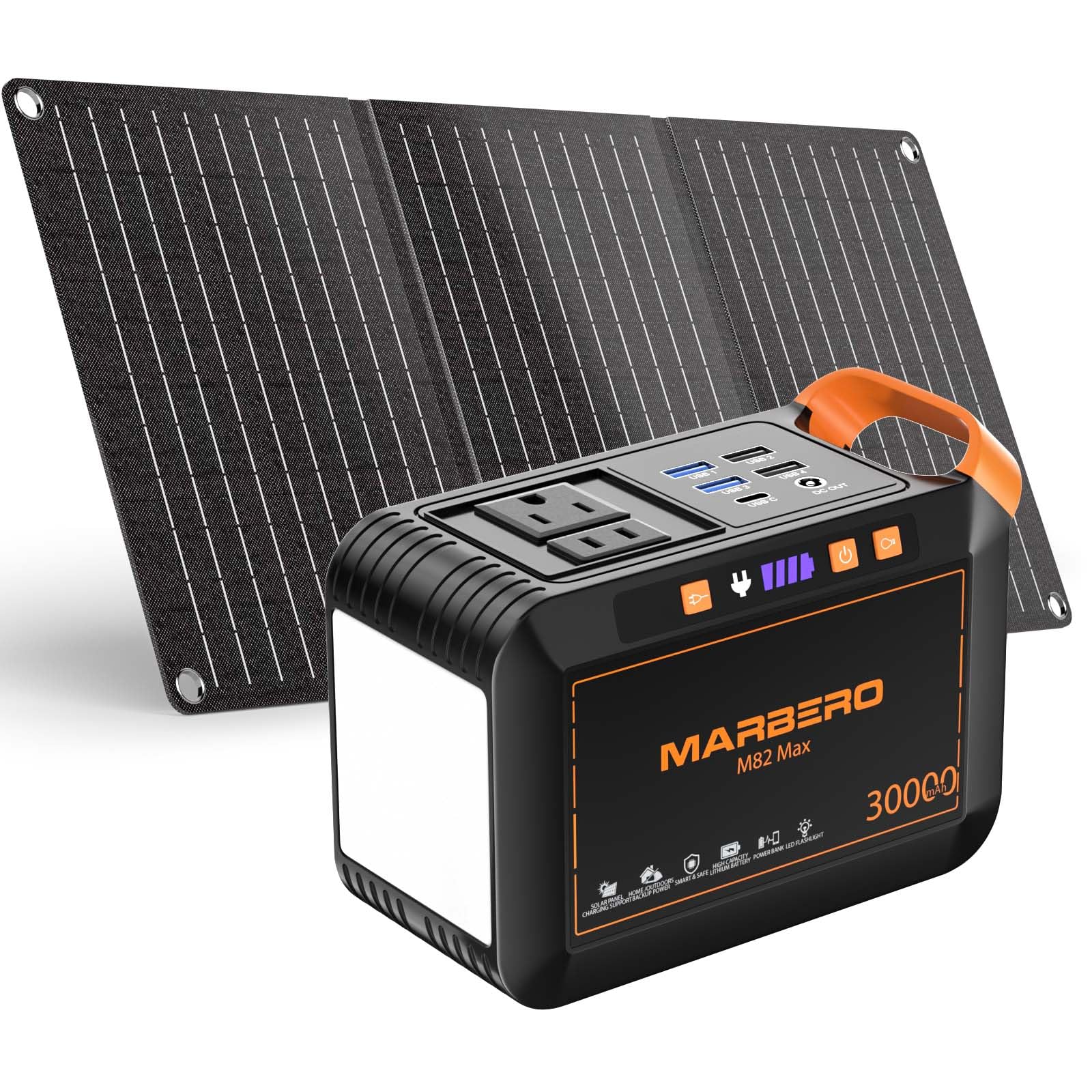MARBERO power station front view showing controls and portability benefit