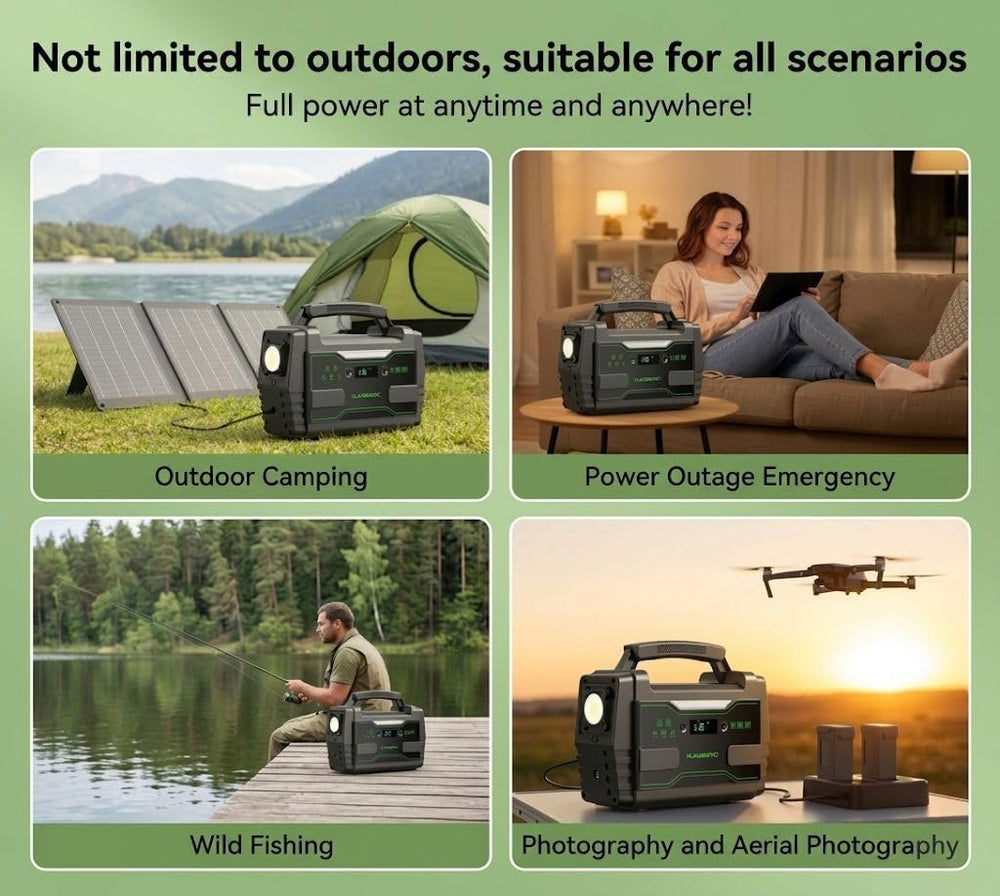 MARBERO in use at a campsite providing quiet renewable power