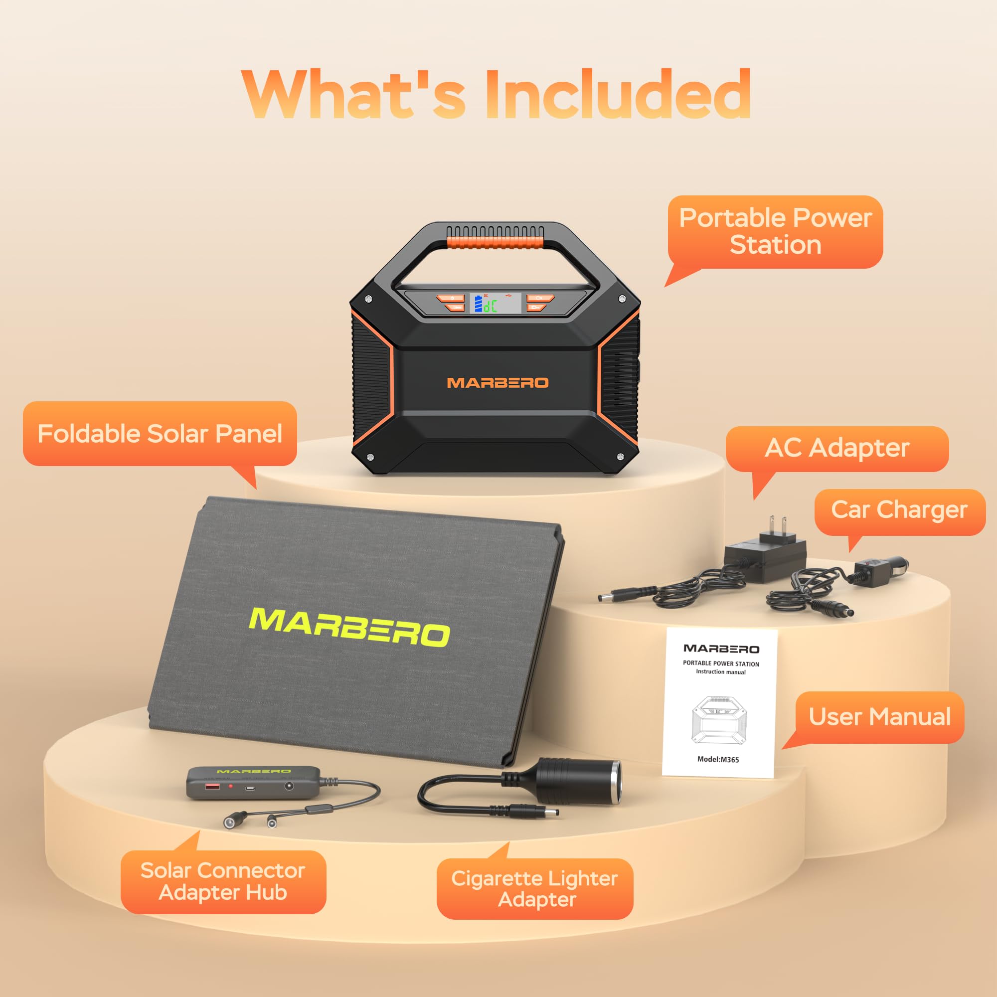 MARBERO product label and specs plate closeup showing clear technical information benefit