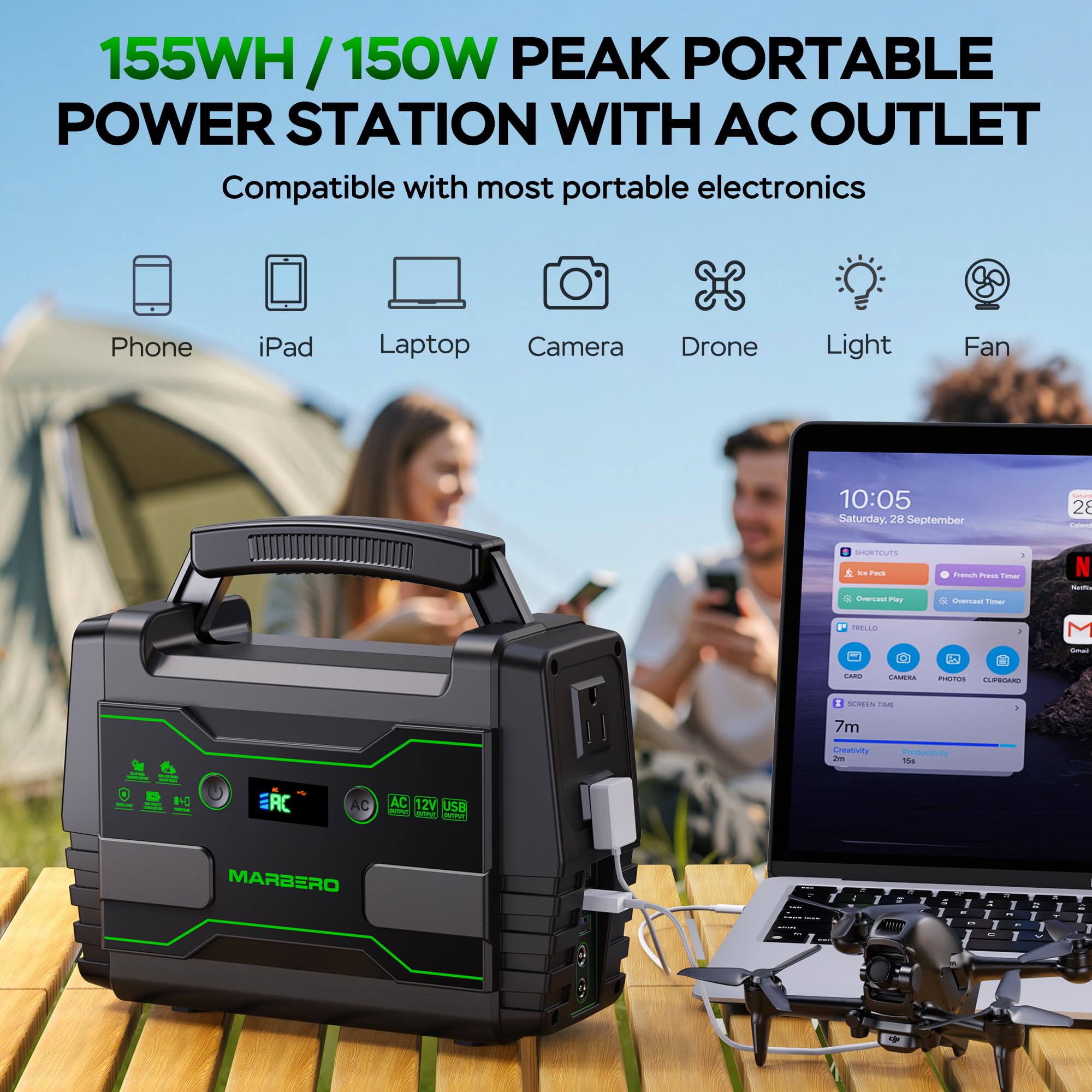 MARBERO port close-up highlights multiple outputs for versatile charging