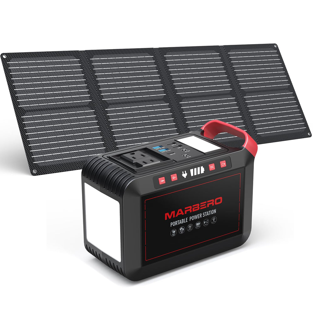 MARBERO M823 front view showing outlets and compact design for portable power