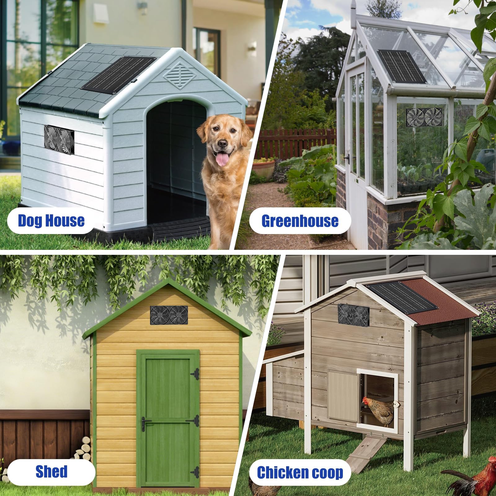 MARBERO mounted on a chicken coop demonstrating improved ventilation benefit