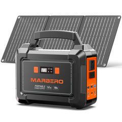 MARBERO power station front panel showing ports and display for quick setup