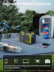 MARBERO closeup of AC, DC and USB ports offering versatile device charging