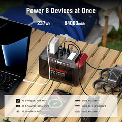MARBERO close-up of USB‑C, USB‑A and DC ports for versatile charging