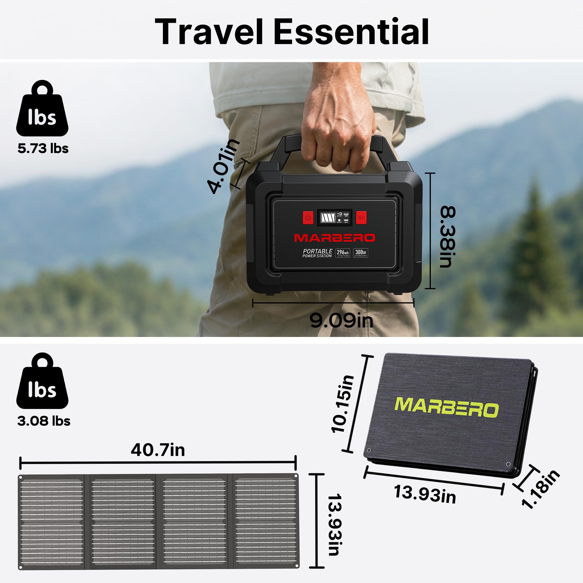 MARBERO held in hand to show slim design and portable scale benefit