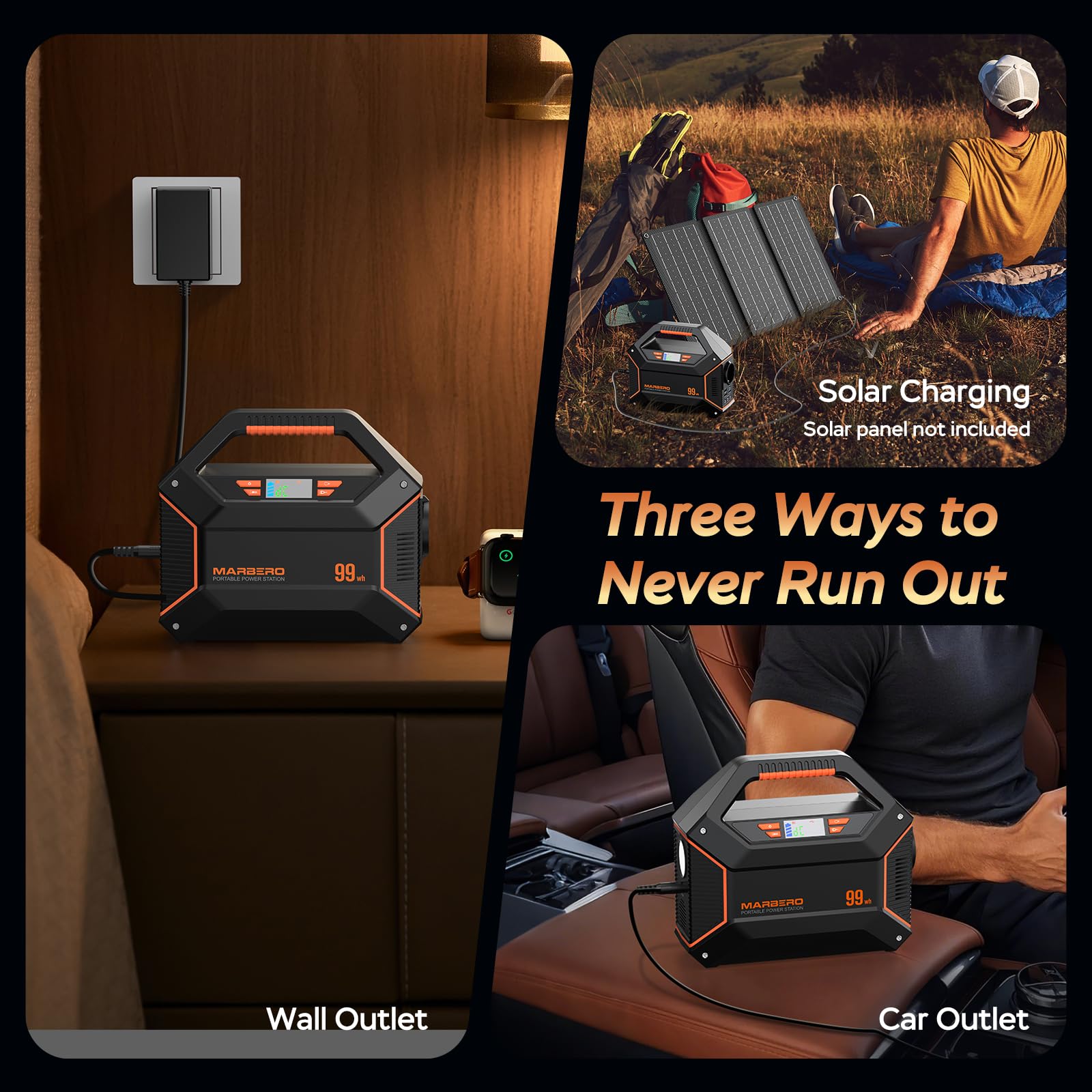 MARBERO beside a water bottle showing compact scale for portability benefit