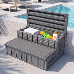 MARKETTY front view of 36-inch hot tub steps showing stable design and tidy look